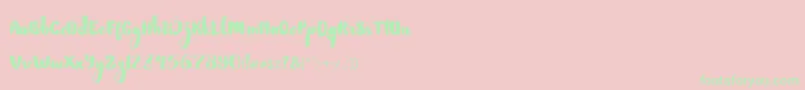 NightamoreBrushFreeFont Font – Green Fonts on Pink Background