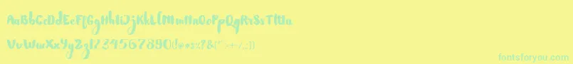fuente NightamoreBrushFreeFont – Fuentes Verdes Sobre Fondo Amarillo