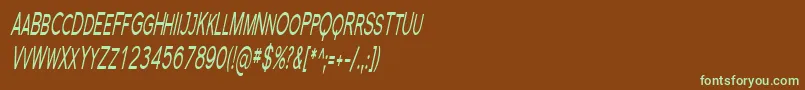 Czcionka Florsn24 – zielone czcionki na brązowym tle