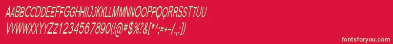 フォントFlorsn24 – 赤い背景に緑の文字