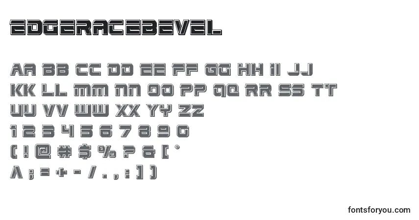 Schriftart Edgeracebevel – Alphabet, Zahlen, spezielle Symbole