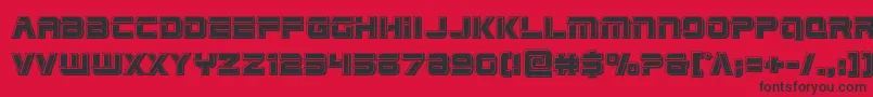 Edgeracebevel-Schriftart – Schwarze Schriften auf rotem Hintergrund
