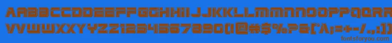 Edgeracebevel Font – Brown Fonts on Blue Background