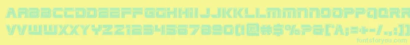 Edgeracebevel Font – Green Fonts on Yellow Background