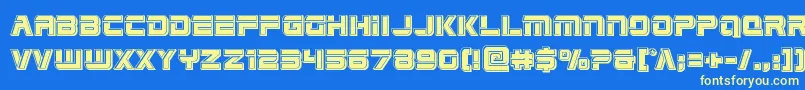 Edgeracebevel Font – Yellow Fonts on Blue Background