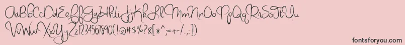 Fonte VirginiaSky – fontes pretas em um fundo rosa