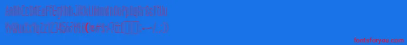 DefattedMilkOutline-Schriftart – Rote Schriften auf blauem Hintergrund