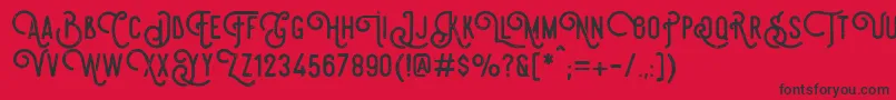 フォントSteelworksVintageDemo – 赤い背景に黒い文字
