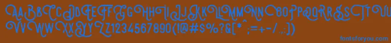 SteelworksVintageDemo Font – Blue Fonts on Brown Background