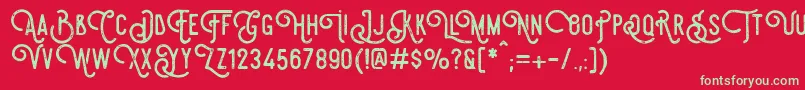 SteelworksVintageDemo Font – Green Fonts on Red Background