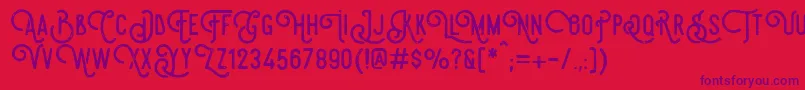 SteelworksVintageDemo Font – Purple Fonts on Red Background