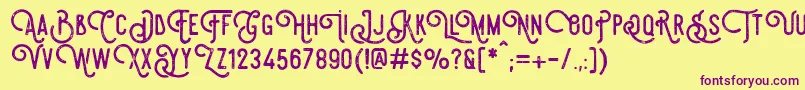 SteelworksVintageDemo Font – Purple Fonts on Yellow Background