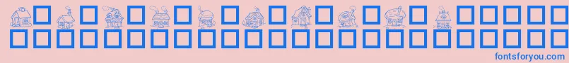 DestinysLittleHouses Font – Blue Fonts on Pink Background