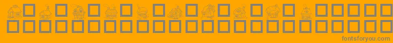 Fonte DestinysLittleHouses – fontes cinzas em um fundo laranja