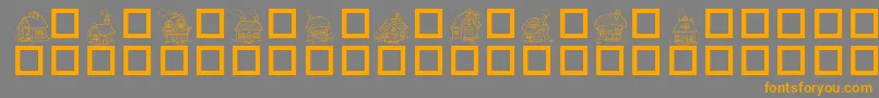 DestinysLittleHouses-Schriftart – Orangefarbene Schriften auf grauem Hintergrund