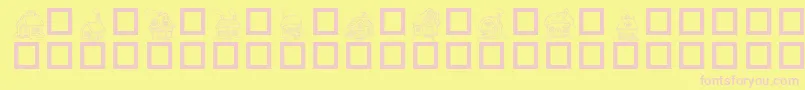 フォントDestinysLittleHouses – ピンクのフォント、黄色の背景