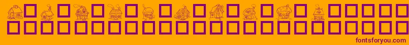 フォントDestinysLittleHouses – オレンジの背景に紫のフォント