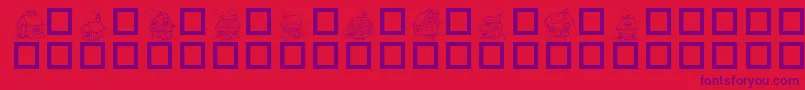 DestinysLittleHouses Font – Purple Fonts on Red Background