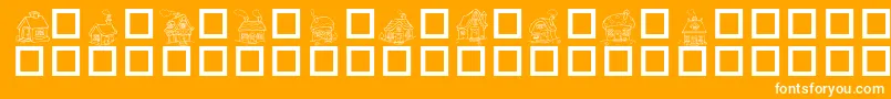 Police DestinysLittleHouses – polices blanches sur fond orange