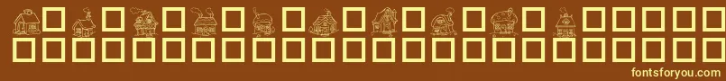 DestinysLittleHouses Font – Yellow Fonts on Brown Background