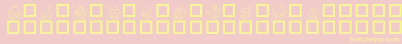 DestinysLittleHouses Font – Yellow Fonts on Pink Background