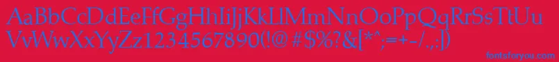 MarathonserialLightRegular Font – Blue Fonts on Red Background