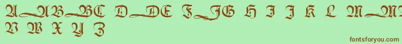 HumboldtfrakturInitialen Font – Brown Fonts on Green Background