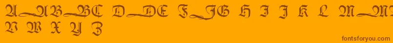 HumboldtfrakturInitialen Font – Brown Fonts on Orange Background
