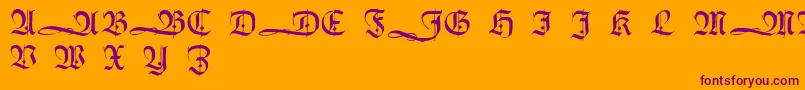 HumboldtfrakturInitialen Font – Purple Fonts on Orange Background