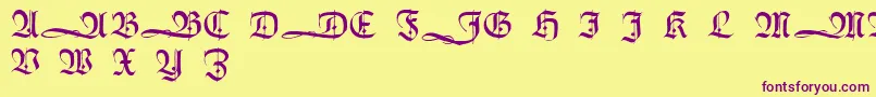 HumboldtfrakturInitialen Font – Purple Fonts on Yellow Background
