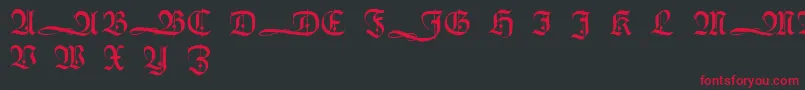 HumboldtfrakturInitialen Font – Red Fonts on Black Background
