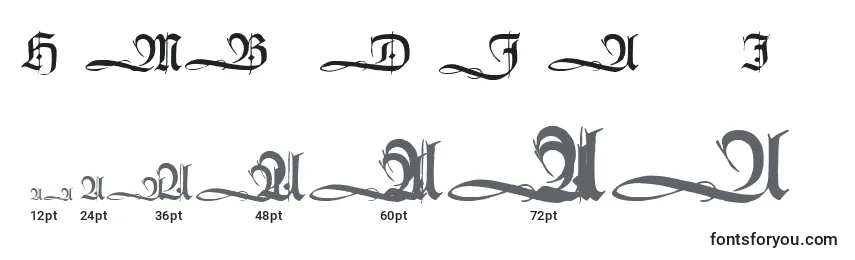 HumboldtfrakturInitialen Font Sizes