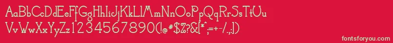 フォントCamelotMfBold – 赤い背景に緑の文字