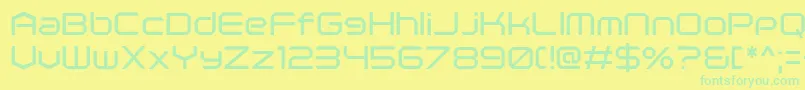 PolenticalNeonRegular-Schriftart – Grüne Schriften auf gelbem Hintergrund