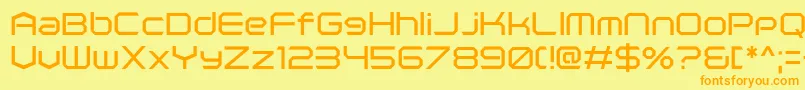 Czcionka PolenticalNeonRegular – pomarańczowe czcionki na żółtym tle