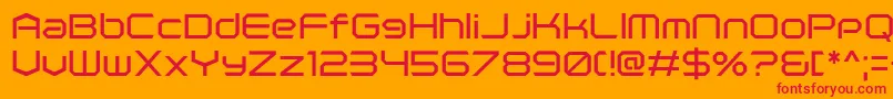 PolenticalNeonRegular Font – Red Fonts on Orange Background
