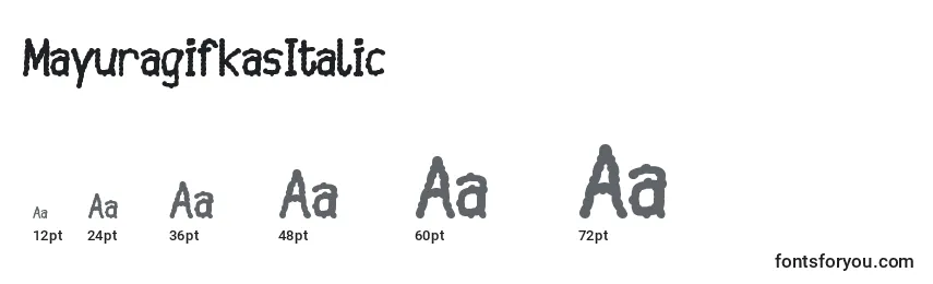 Размеры шрифта MayuragifkasItalic