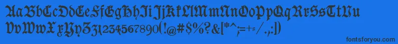 GoeschenUnz1a Font – Black Fonts on Blue Background