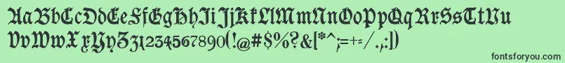 フォントGoeschenUnz1a – 緑の背景に黒い文字