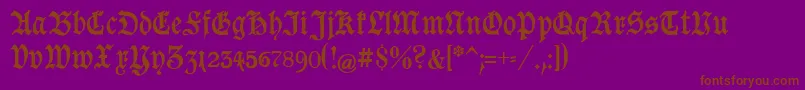 GoeschenUnz1a-Schriftart – Braune Schriften auf violettem Hintergrund