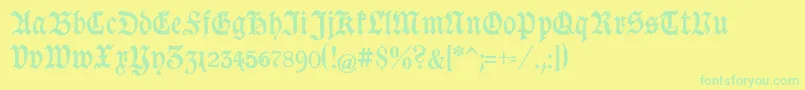 GoeschenUnz1a Font – Green Fonts on Yellow Background