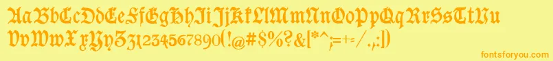 GoeschenUnz1a Font – Orange Fonts on Yellow Background