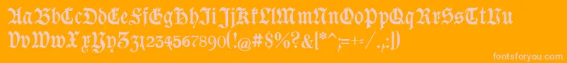 GoeschenUnz1a Font – Pink Fonts on Orange Background