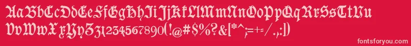 GoeschenUnz1a Font – Pink Fonts on Red Background