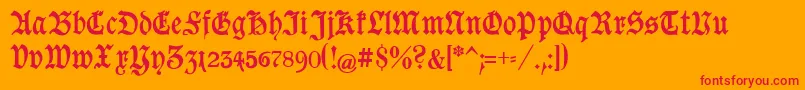 GoeschenUnz1a Font – Red Fonts on Orange Background