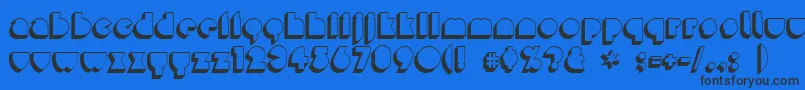Шрифт Misirlou ffy – чёрные шрифты на синем фоне