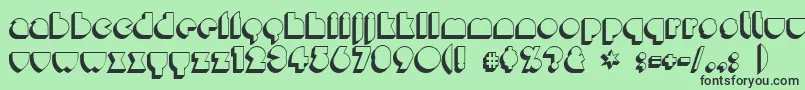 Misirlou ffy Font – Black Fonts on Green Background