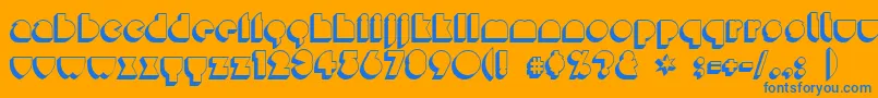 Misirlou ffy Font – Blue Fonts on Orange Background