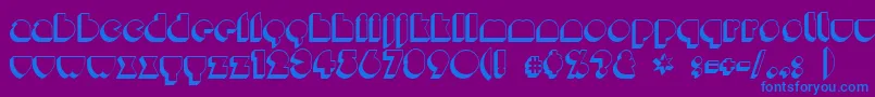 Misirlou ffy-Schriftart – Blaue Schriften auf violettem Hintergrund