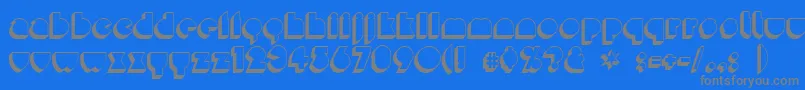Misirlou ffy-Schriftart – Graue Schriften auf blauem Hintergrund